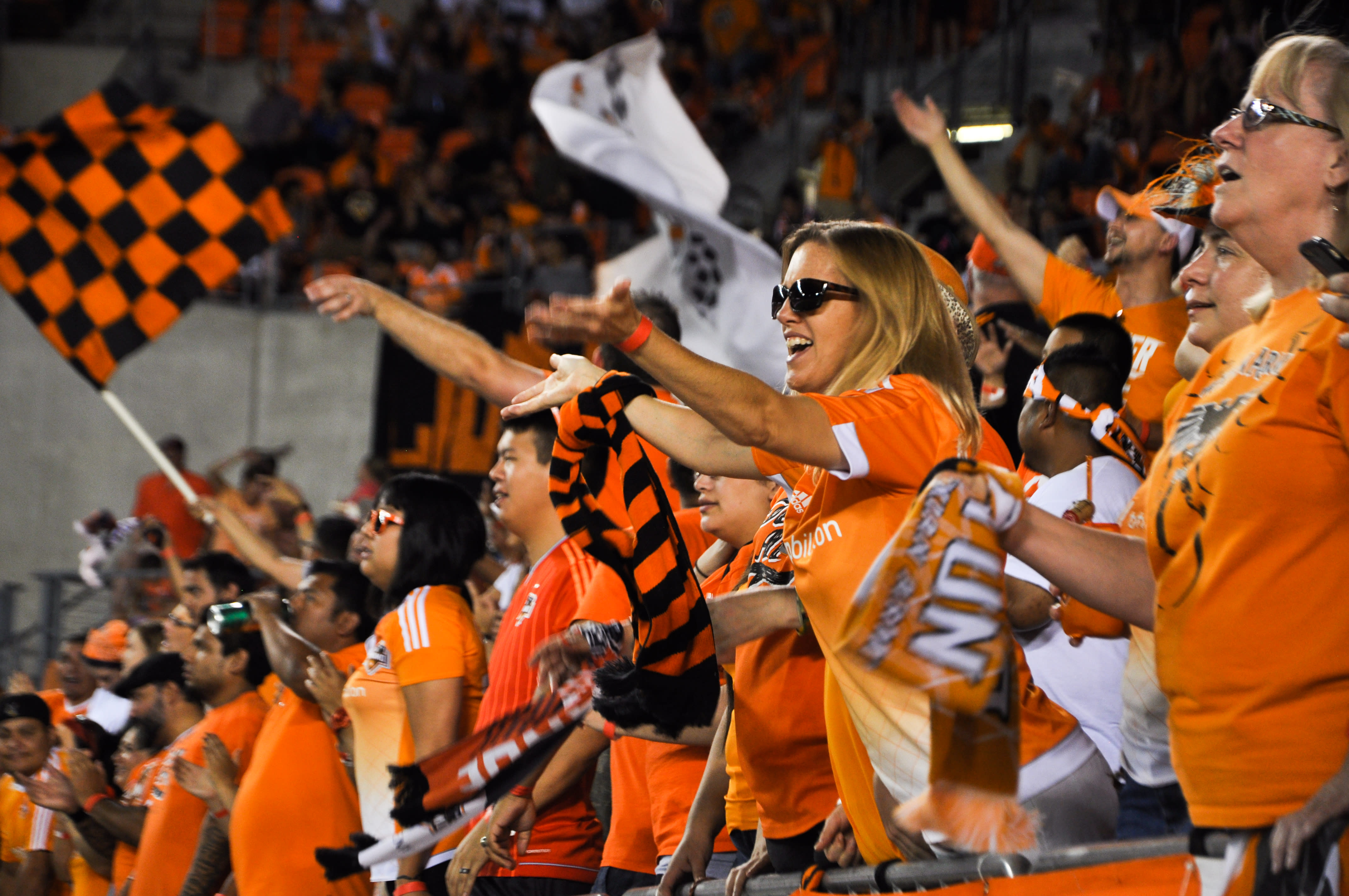 Cheering Houston Dynamo Fans