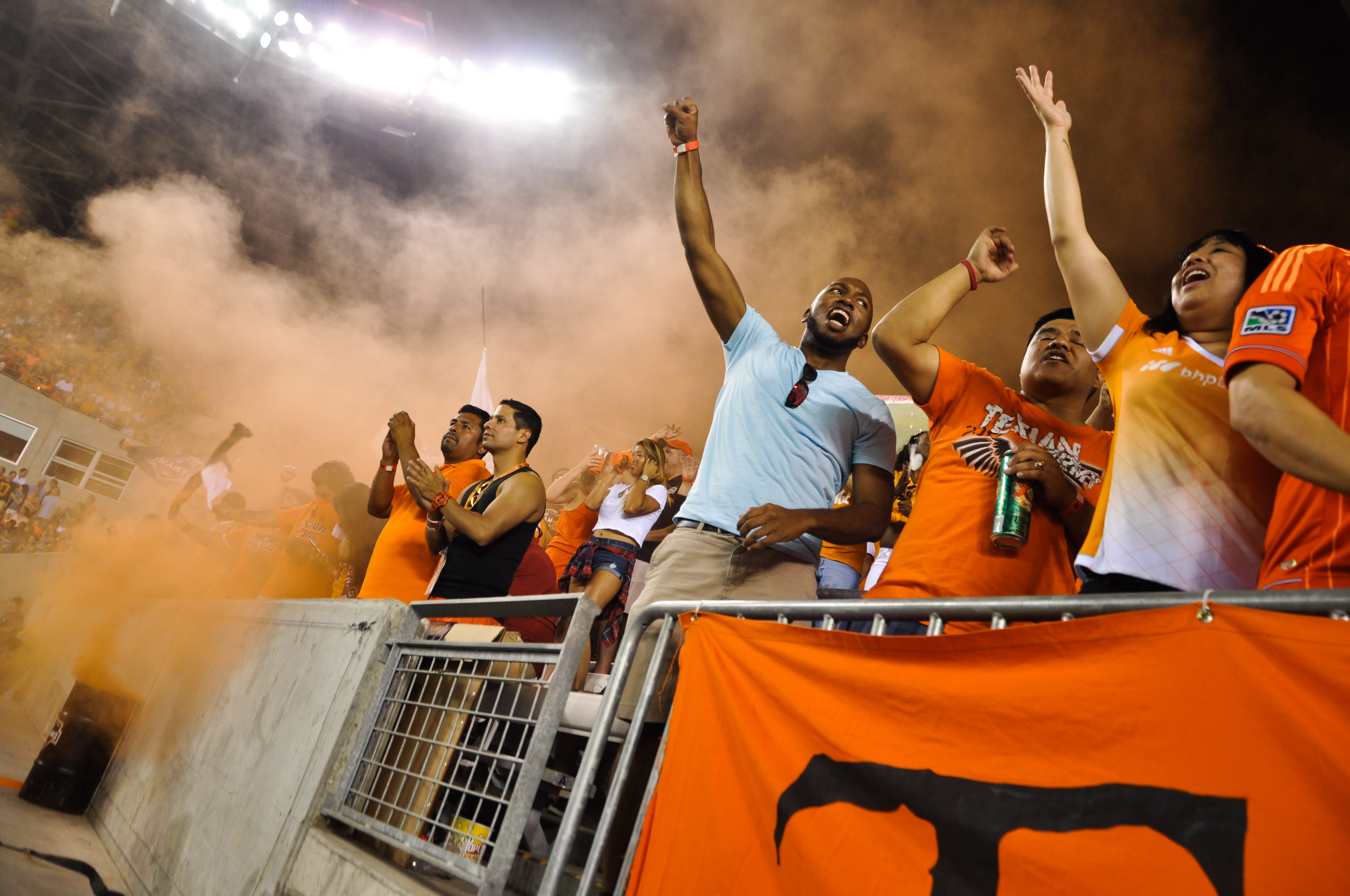 Cheering Houston Dynamo Fans