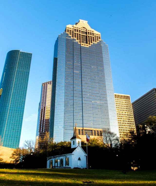 Skyline from Sam Houston Park